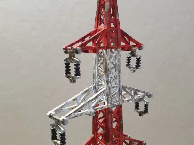High voltage pole 3D model