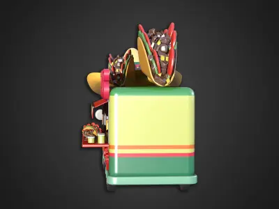 Asset - Cartoons - Food Taco Car 3D model