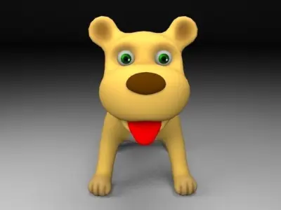 Cartoon rigged dog Low-poly 3D model