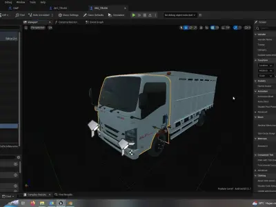 TRUCK ISUZU LOW POLY ready for unreal engine Low-poly 3D model
