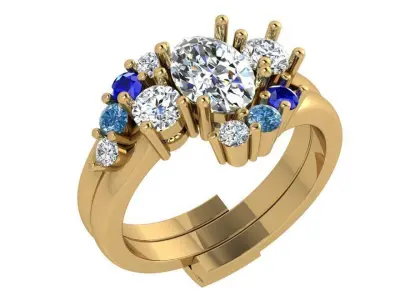 Oval Diamond Tension Ring 3480 3D print model