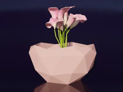 Flower Bowl vase V2 3D model