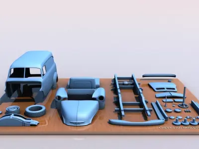 CHEVY 3100  PANEL TRUCK 1954 3D print model