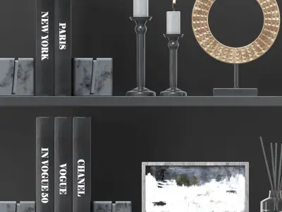 decorative set 9 shelf 3D model