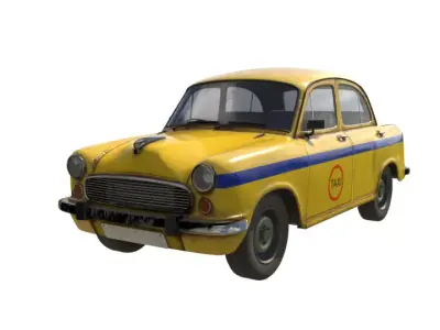 Hindustan Motors Ambasador Taxi Low-poly 3D model