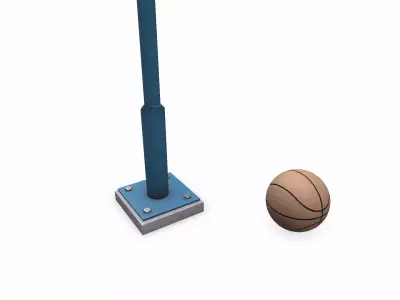 Old Basketball Hoop Low-poly PBR Low-poly 3D model