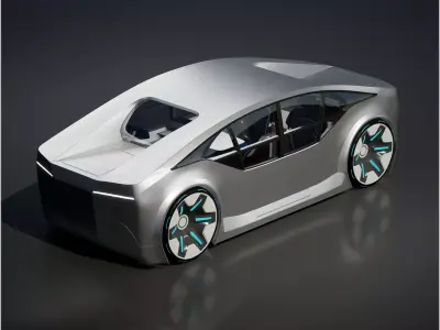 Futuristic concept car with interior for Unreal 3D model