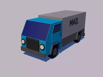 Cartoon Low Poly Car Truck Low-poly 3D model