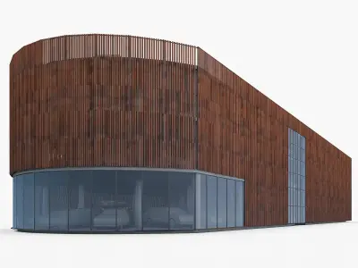 Multistory Parking Garage 02  Low-poly 3D model