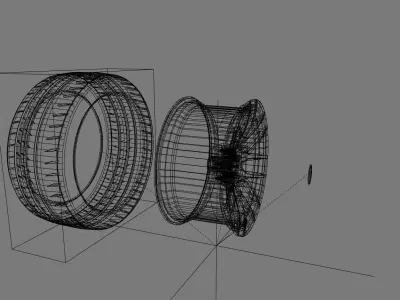XIX XF-43 car wheel tyre and rim Low-poly 3D model