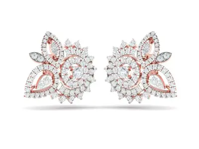 Women Earrings 3dm STL OBJ FBX Renders Details 3D print model 4