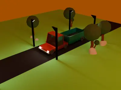 Low Poly Car  Game Ready 3D Model 3D model