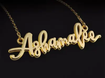 Name necklace Ashamalee 3D print model