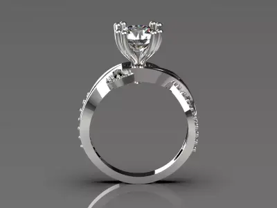 luxury wedding solitaire stl 3d jewelry ring model sr0057 3D print model