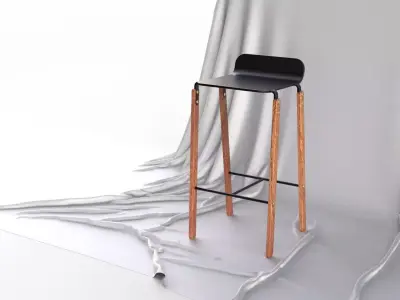 Scandinavian Design Modern Bar stool 3D model