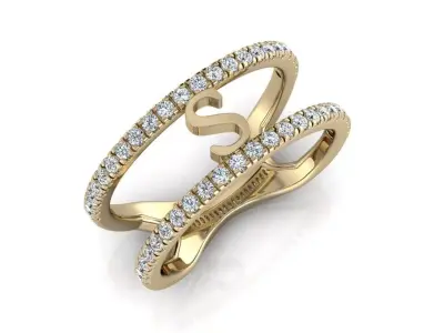Jewelry Alphabet Ring S 3D print model