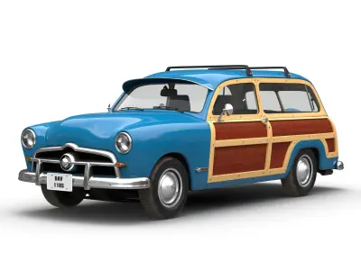 Generic Retro Car Simple Interior 3D model
