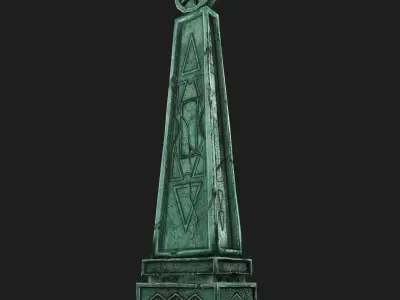 Tomb stone  Low-poly 3D model