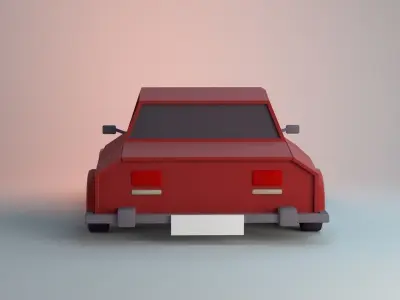 Toon Car Lowpoly Low-poly 3D model
