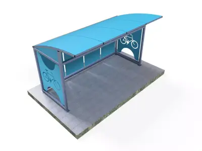 BIKE PARK CABIN Low-poly 3D model