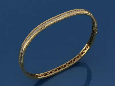 The Lumina Bangle Bracelet jewelry 3D model - for Her 3D print model