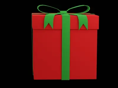 Christmas Gift Box Low-poly 3D model buy