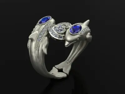 Ring Dolphins 3D print model