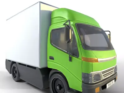 Low Poly Car Hino 300 Truck Low-poly 3D model