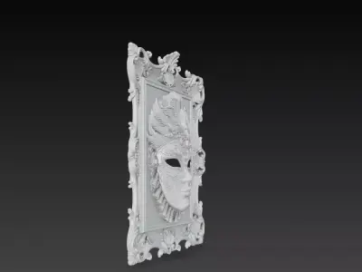 Venetian Baroque Mask Wall Art 3D print model