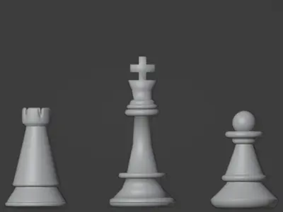 Glass Chess Low-poly 3D model