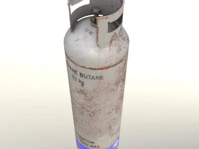 Gas Cylinder 33 kg Gray - Clean and Dirty Low-poly 3D model