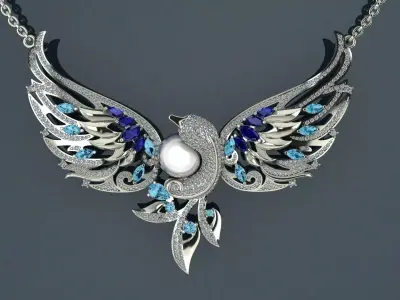  Swan with a pearl 3D print model