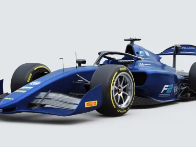 Dallara F2 2024 Template to livery  Low-poly 3D model