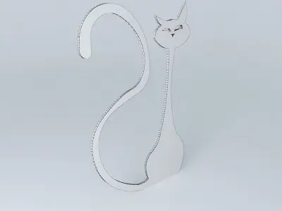 Wood cat wall decor Free 3D model