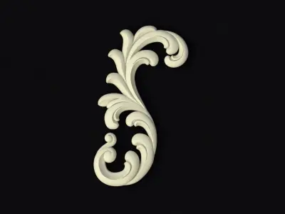 Central decor ornament for furniture 3D model 15