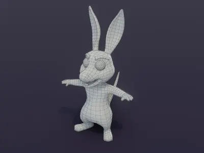 Cartoon Kangaroo Rigged Base Mesh 3D Model Low-poly 3D model