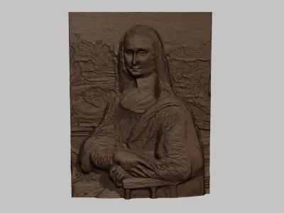 Mona Lisa relief sculpture for CNC routers and 3D printing  Free 3D print model