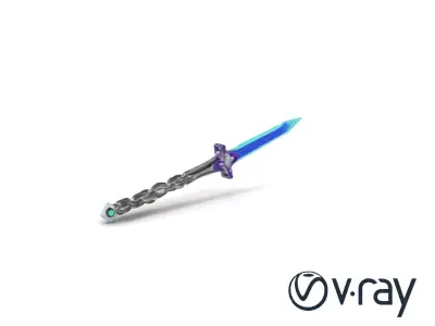 Mint Chainsaw Sword Stylized Animation model pack Low-poly 3D model