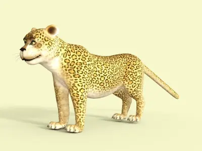 Cartoon Leopard Rigged 3D model