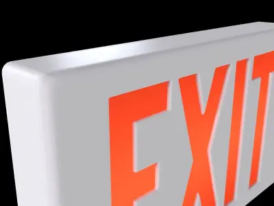 Exit Sign Free low-poly 3D model
