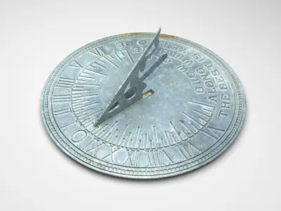 Solid Brass Horizontal Sundial 3D model
