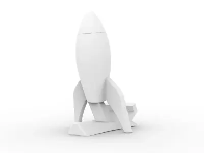 Cartoon Rocket 3D Printable 3D print model