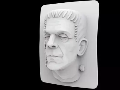 Frankenstein Relief Plate 3D Printable Model 3D print model