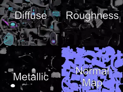 Futuristic Holographic Wristwatch Model Pack Low-poly 3D model