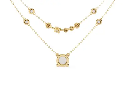 Women Luxury Diamond Necklace with chain 3D print model