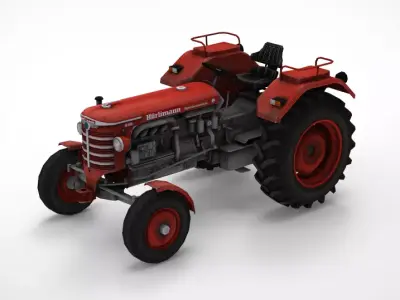 Low Poly Tractor Huerlimann D110 Low-poly 3D model