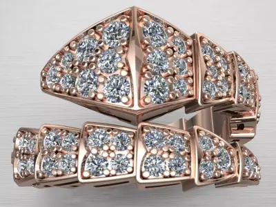 BVLGARI snake diamonds ring 3D print model