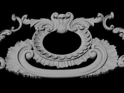Central decor ornament for furniture 3D model 1013