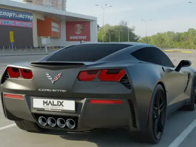 Chevrolet Corvette C7 Rigged 3D model