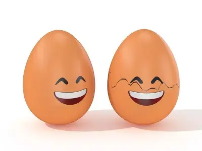 Egg Cracked Emoji N004 Low-poly 3D model